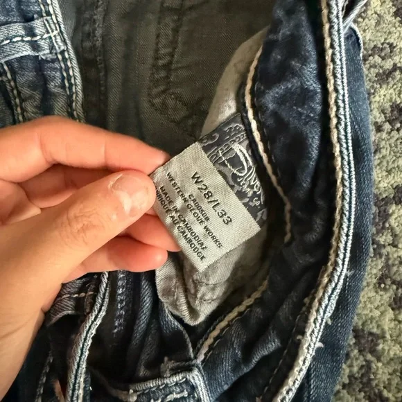 Y2K Biker Grunge SILVER Tuesday Baby Boot Jeans Medium Indigo Size 28X33 - Picture 8 of 9